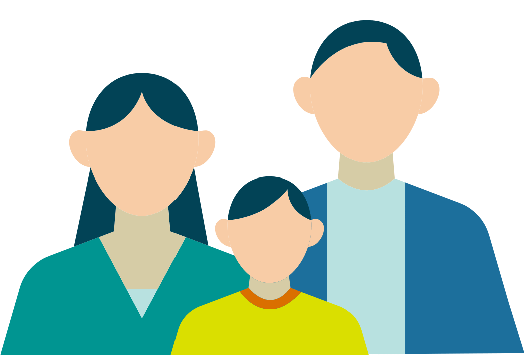 3人家族のイラスト